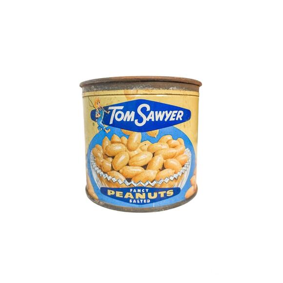 Antique Tom Sawyer Fancy Peanuts Salted Tin - Picture 1 of 4
